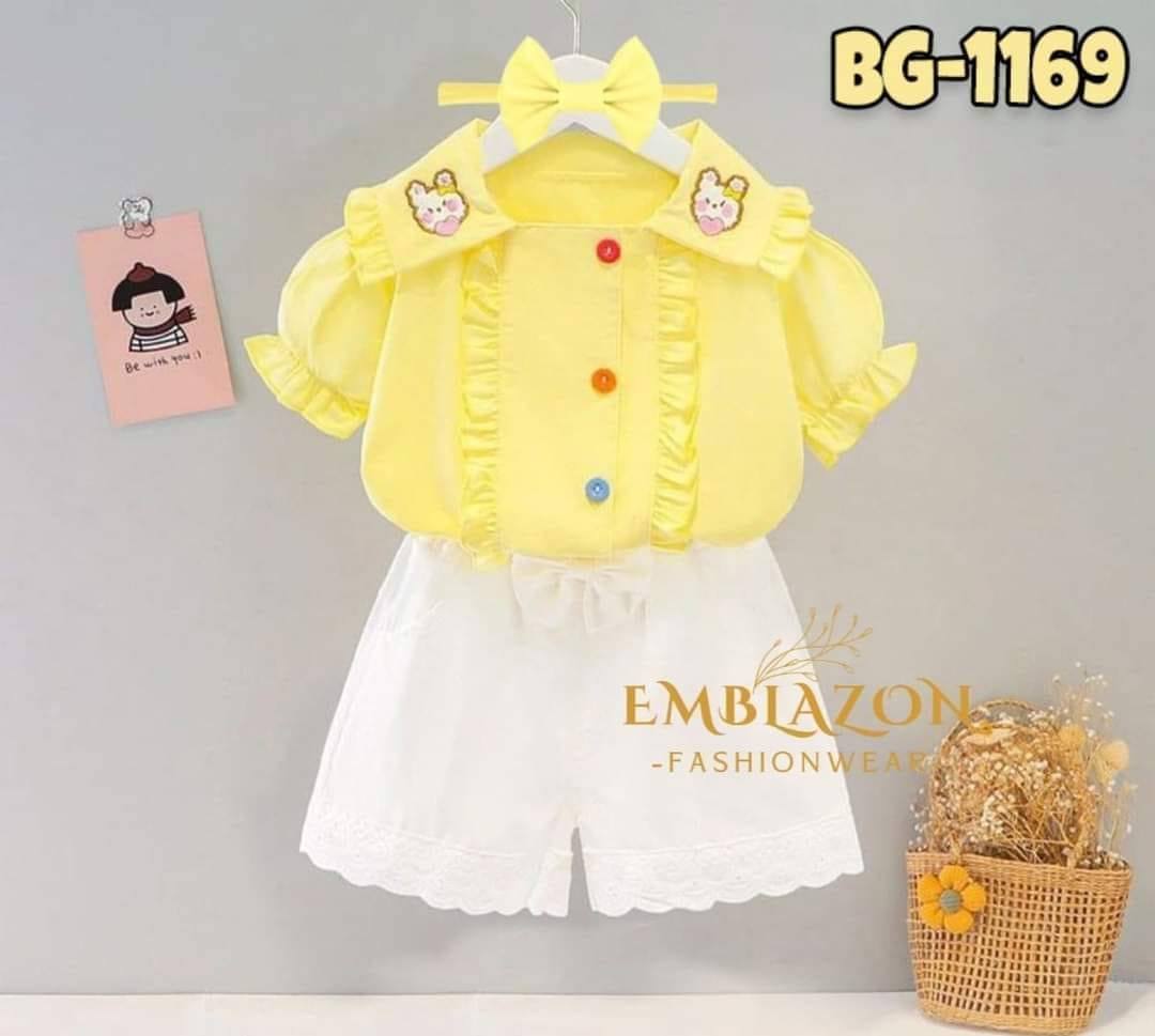 Baby Girls Summer Tops & Half pant Set BG-1169