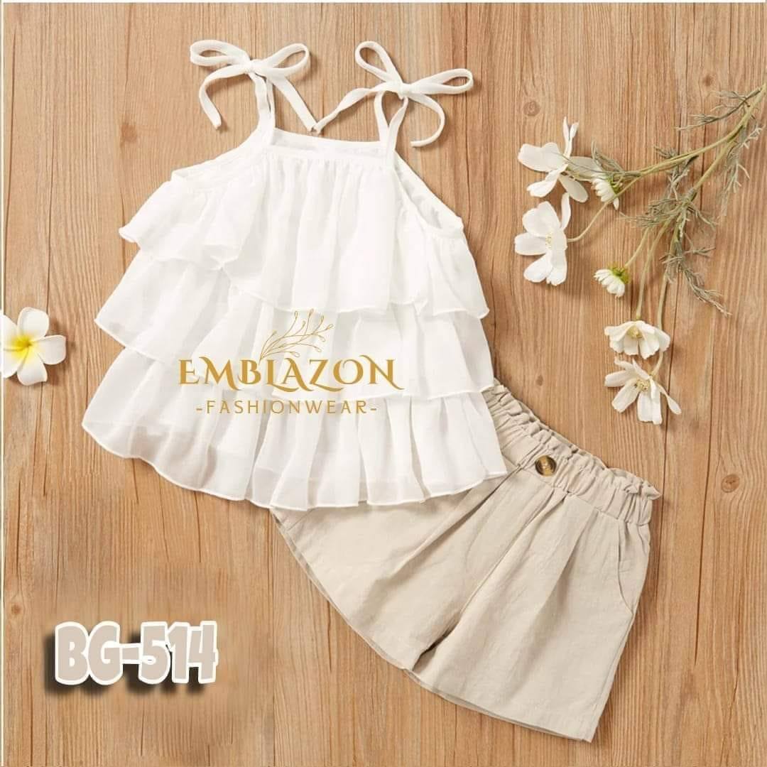 Baby Girls Summer Tops & Half pant Set BG-514