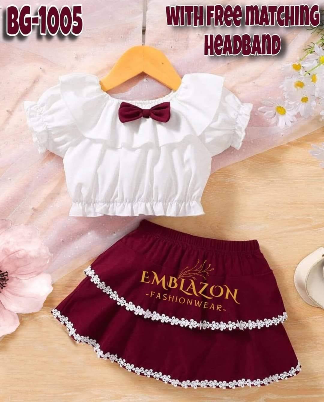Baby Girls Summer Tops & Sort Skirt Set BG-1005