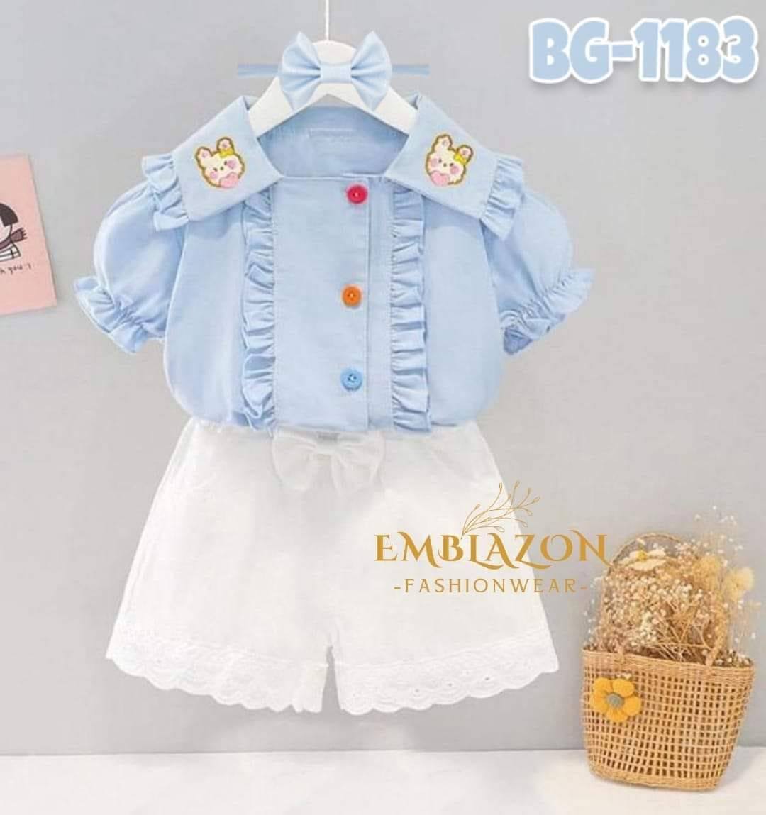 Baby Girls Summer Tops & Half pant Set BG-1183