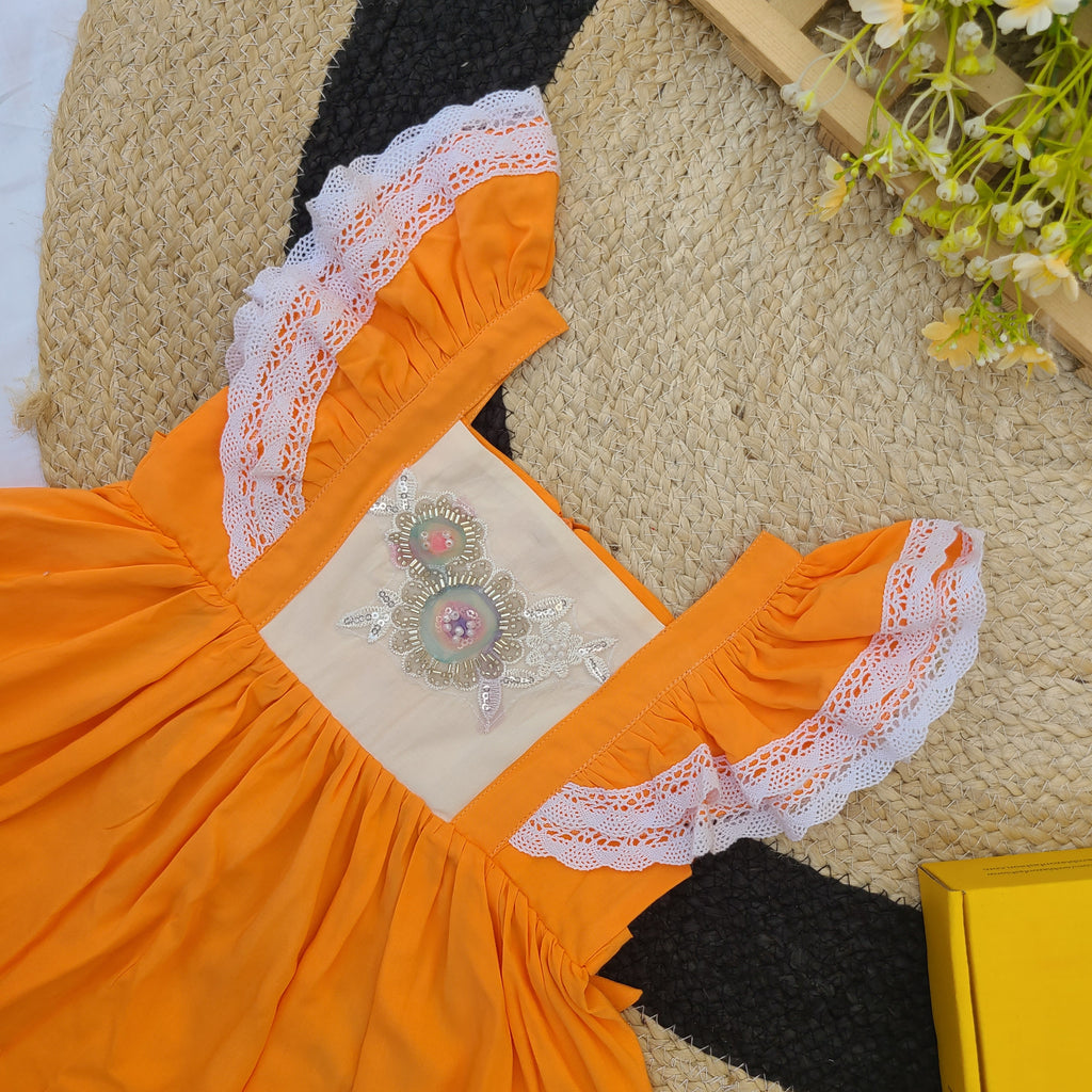 Orange Soda Scallops Frock-BG-1584