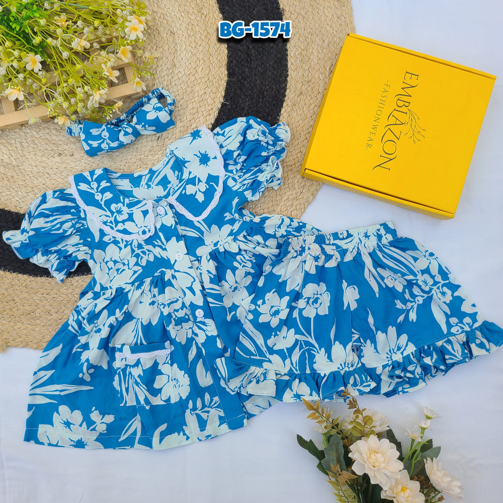 Ocean Breeze Floral Frock-BG-1574