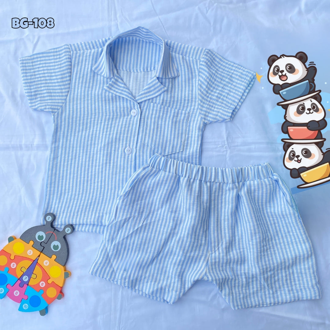 Boys Summer Shirt & Half Pant Set-BS-108
