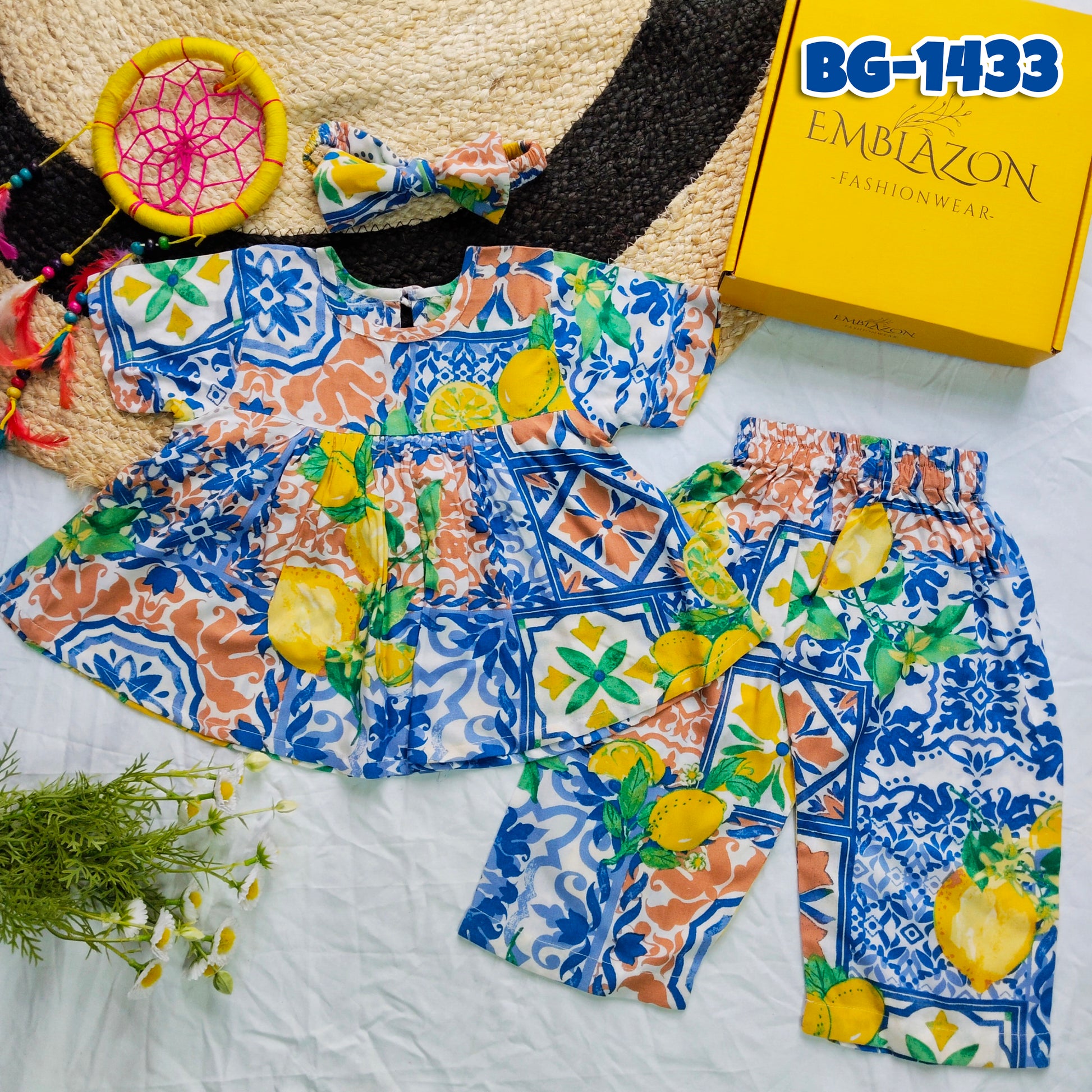 Baby Girl Summer Tops & Pants Set BG-1433