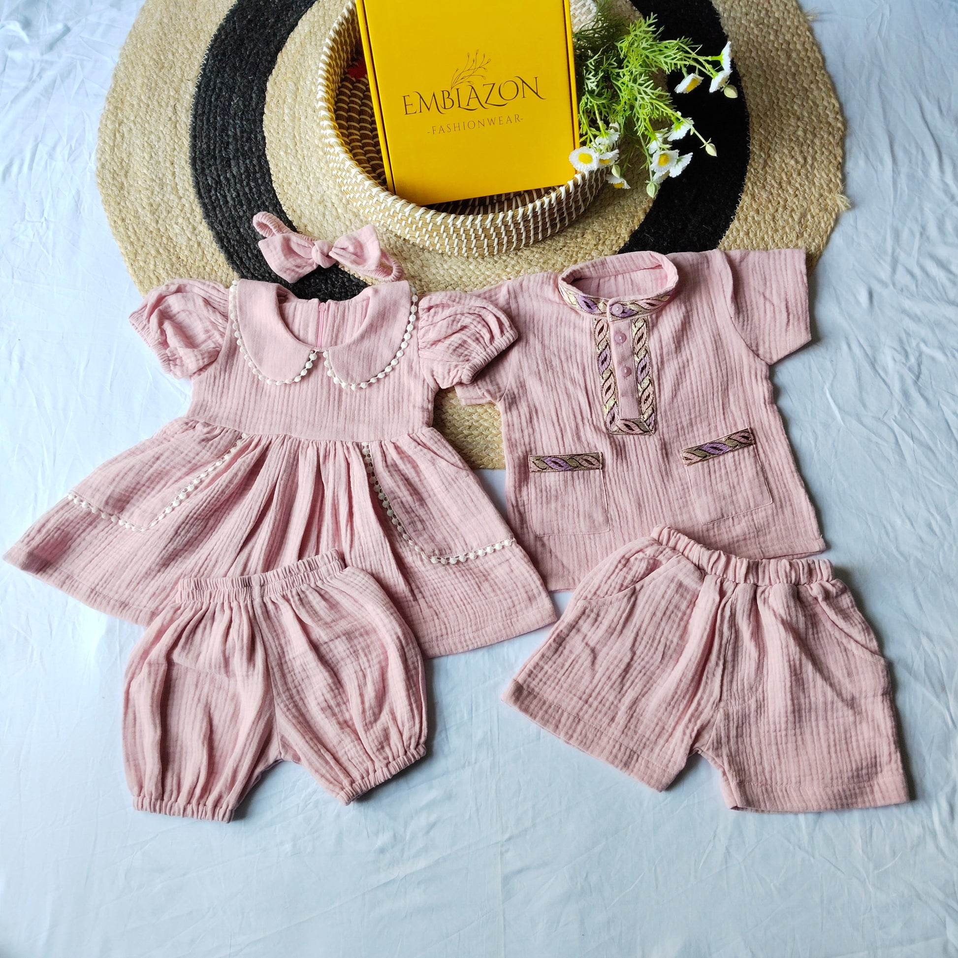 Kids Summer Shirt and Frock Combo Set-03
