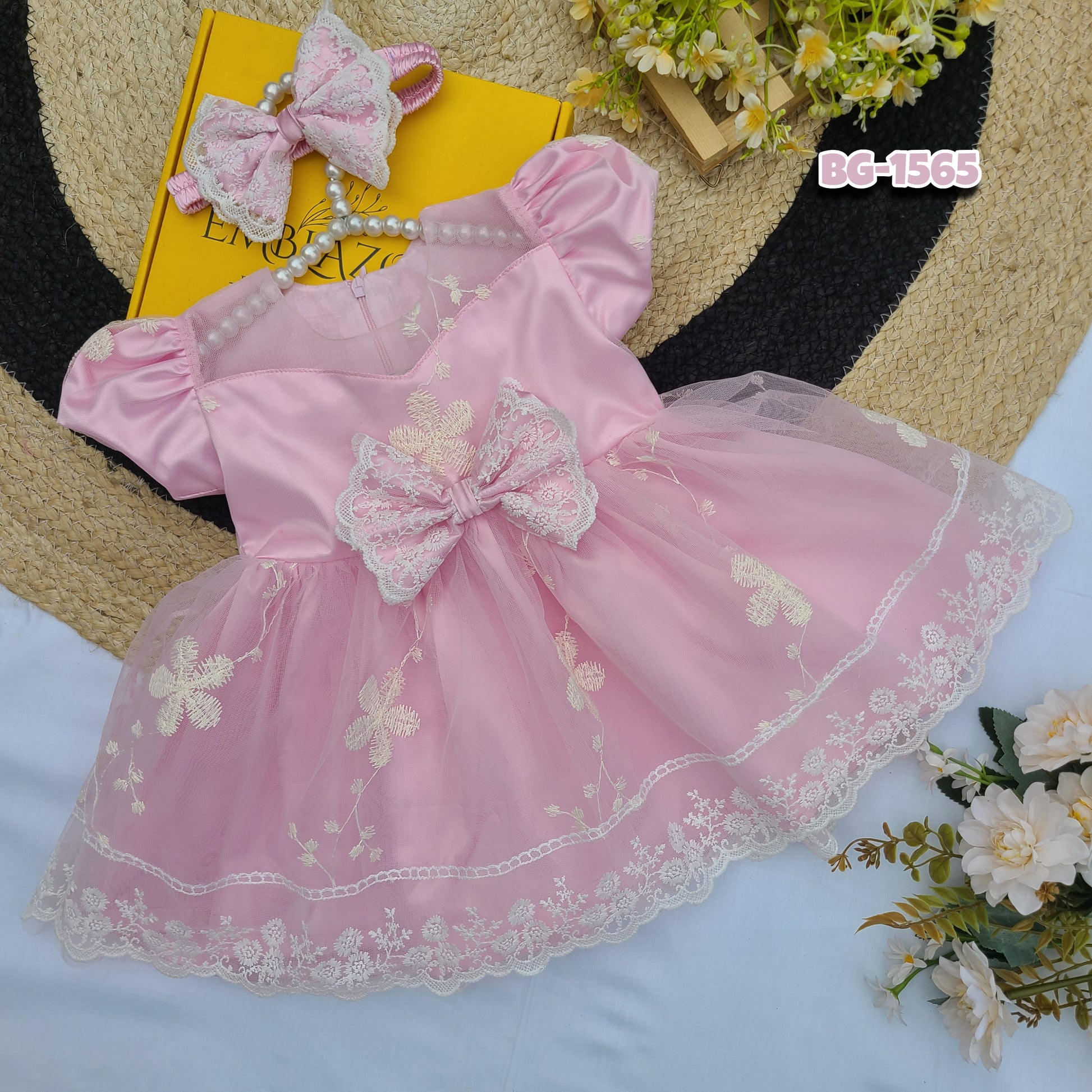 Pink Princess Bloom  Semi-Party Dress-BG-1565