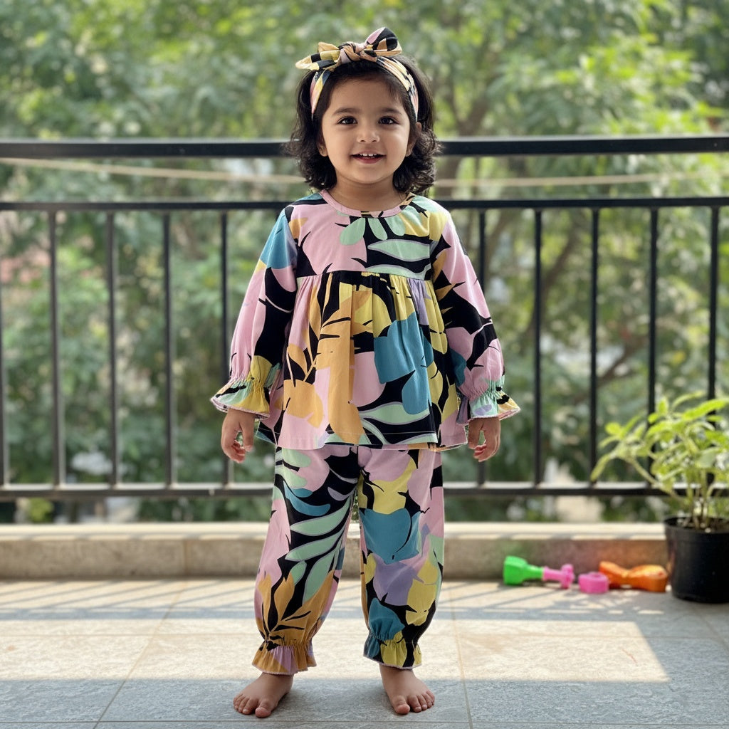 Baby girls Full-Sleeves Tops and Pant Set-Code-1453